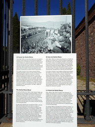 Information on the Santa Elena Moat of the Montjuïc Castle at the southeast side of the Montjuïc hill