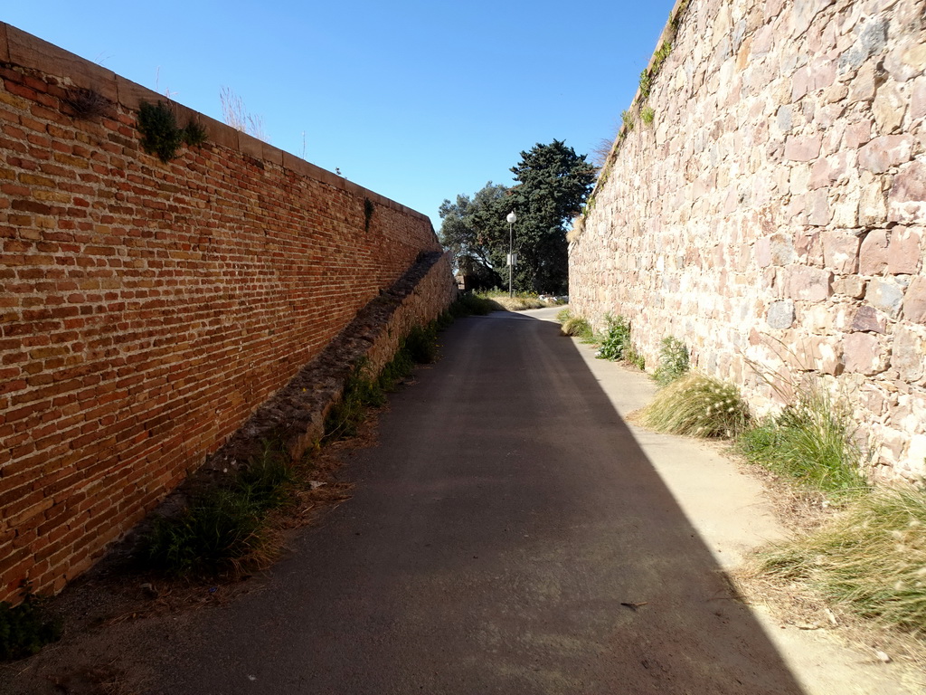 Path at the Outer Ward of the Montjuïc Castle at the southeast side of the Montjuïc hill