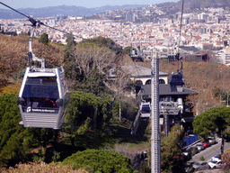 The Jardins de Joan Brossa gardens at the northeast side of the Montjuïc hill, viewed from the Montjuïc Cable Car