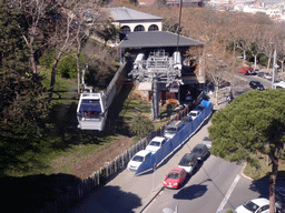The base station of the Montjuïc Cable Car at the northeast side of the Montjuïc hill, viewed from the Montjuïc Cable Car