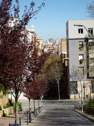 The Carrer de Margarit street and the Sagrada Família church