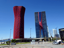 The Hotel Porta Fira and other skyscrapers at the Plaça d`Europa square