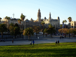 The Plaça de l`Ictineo square and the Plaça d`Antonio López square with the Post Office and the Oficina d`Accés a la Universitat building