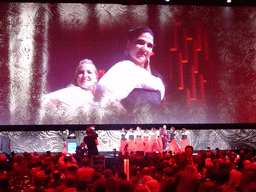 Singer and dancers of the opera `Carmen` at the opening ceremony of the EAU19 conference at the eURO Auditorium 1 of the Red Area of the Fira Barcelona Gran Via conference center