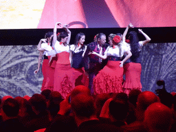 Singer and dancers of the opera `Carmen` at the opening ceremony of the EAU19 conference at the eURO Auditorium 1 of the Red Area of the Fira Barcelona Gran Via conference center