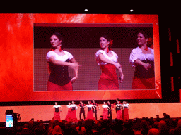 Dancers of the opera `Carmen` at the opening ceremony of the EAU19 conference at the eURO Auditorium 1 of the Red Area of the Fira Barcelona Gran Via conference center