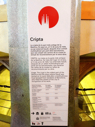 Information on the Crypt of the Sagrada Família church