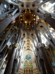 Ceiling of te crossing and the northeast transept of the Sagrada Família church