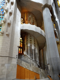 East spiral staircase at the Sagrada Família church, under construction