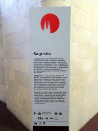 Information on the Sacristy of the Sagrada Família church