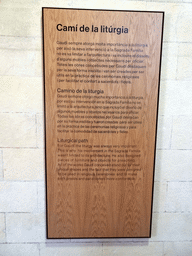 Information on the Liturgical Path of the Sagrada Família church