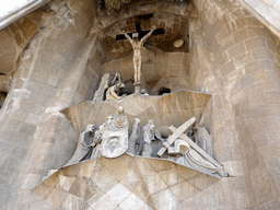 Statues at the Portico of the Passion Facade at the southwest side of the Sagrada Família church