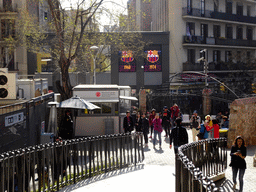 Front of the FCBotiga store at the Carrer de Mallorca street, viewed from the south side of the Sagrada Família church