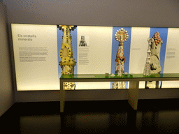 Photographs and scale models of the mineral crystals in the towers of the Sagrada Família church, at the Sagrada Família Museum, with explanation