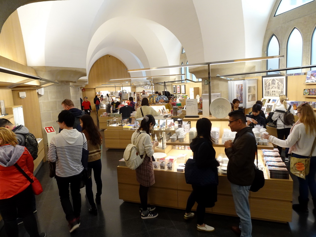 Interior of the souvenir shop at the Sagrada Família Museum