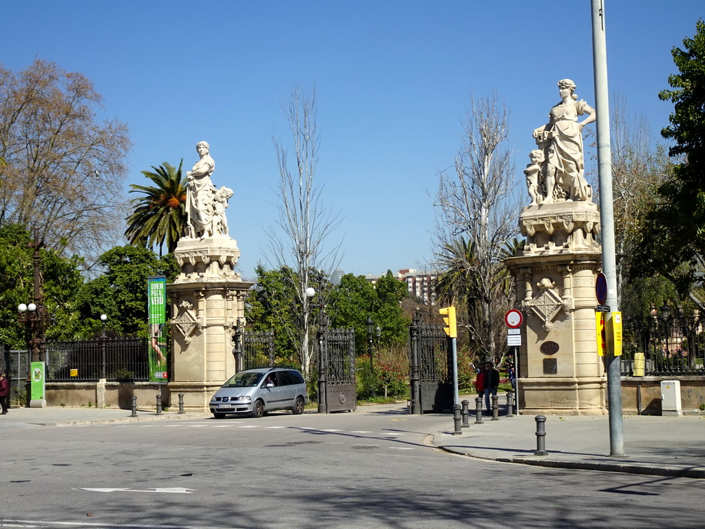 Gate to the southwest side of the Parc de la Ciutadella park at the Passeig de Picasso street