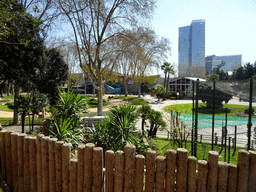 The southwest part of the Barcelona Zoo, viewed from the hill