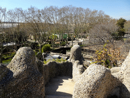 Entrance area of the Barcelona Zoo, viewed from the top of the hill