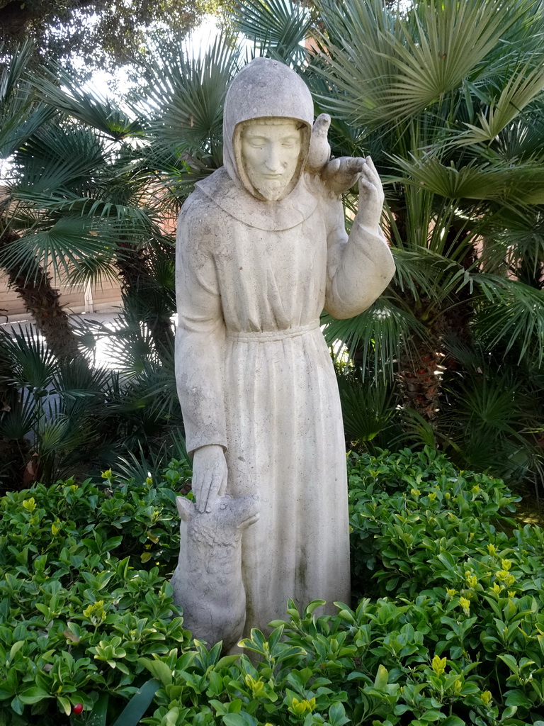 Statue of Saint Francis of Assisi at the Barcelona Zoo