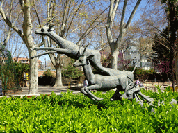 Gazelle statues at the Barcelona Zoo