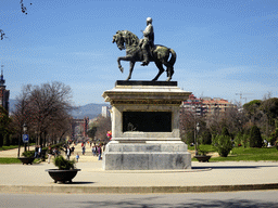 Equestrian statue of General Prim at the south side of the Parc de la Ciutadella park and the Arc de Triomf