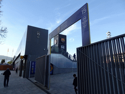 Gate at the southwest side of the Camp Nou stadium at the Carrer d`Aristides Maillol street