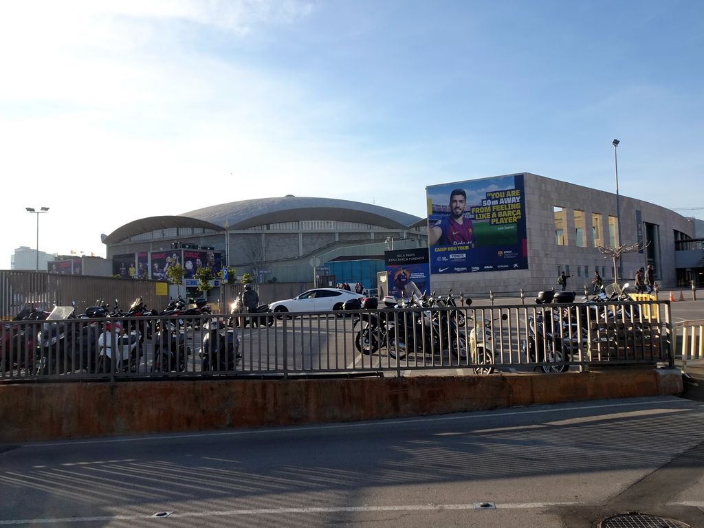 Southeast side of the FC Barcelona Museum and the Palau Blaugrana sports complex