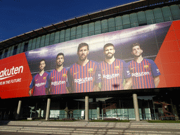 Large poster on the southwest side of the Camp Nou stadium