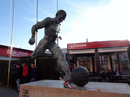 Statue of László Kubala Stecz at the west side of the Camp Nou stadium