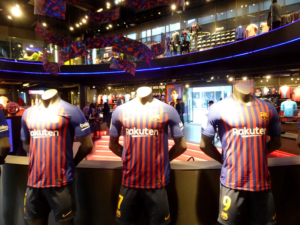 FC Barcelona shirts at the FCBotiga Megastore