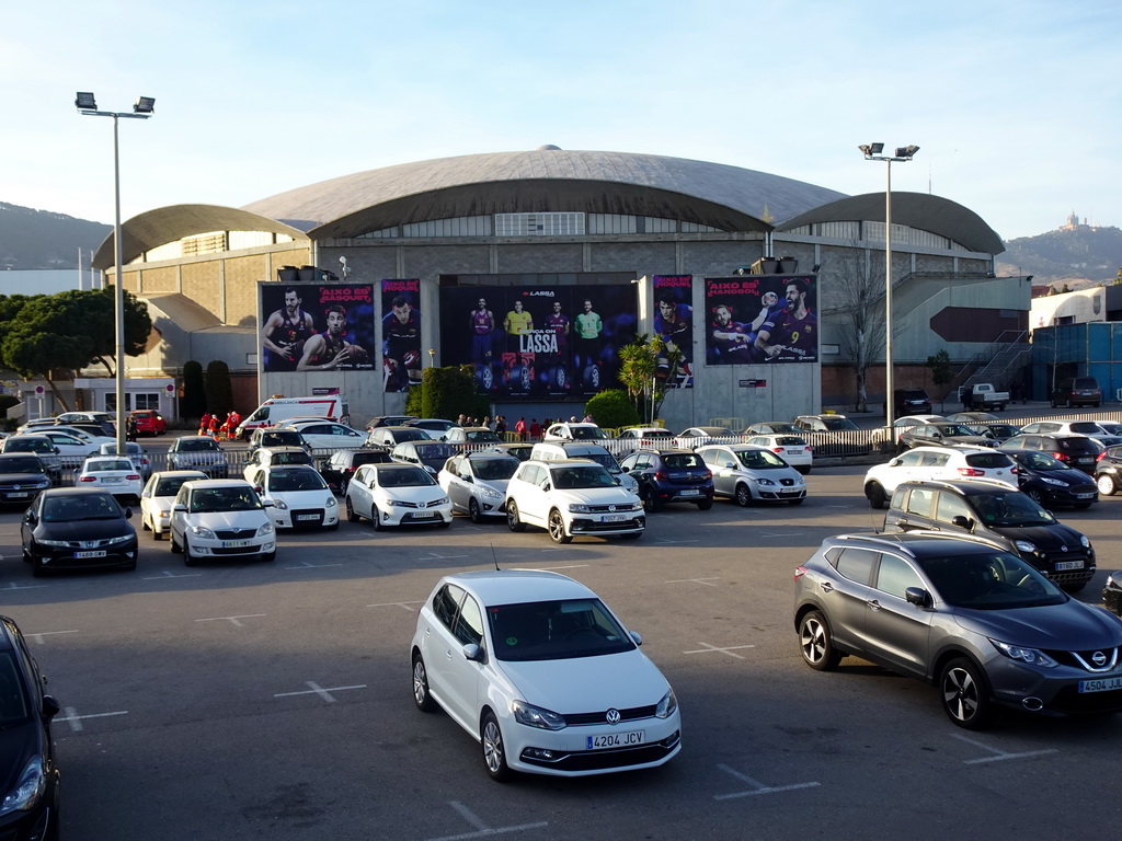 South side of the Palau Blaugrana sports complex, viewed from the parking lot