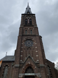 Facade and tower of the Heilige Maria Hemelvaartkerk church, viewed from the Brigidastraat street