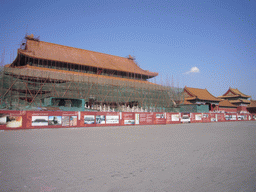 The Gate of Supreme Harmony and the Gate of Manifest Virtue, under renovation, at the Forbidden City