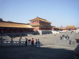The Pavilion of Spreading Righteousness at the Forbidden City, viewed from the Gate of Correct Conduct