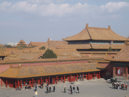 The Palace of Abstinence and the Hall for the Worship of Ancestors at the Forbidden City, viewed from the back side of the Hall of Preserving Harmony