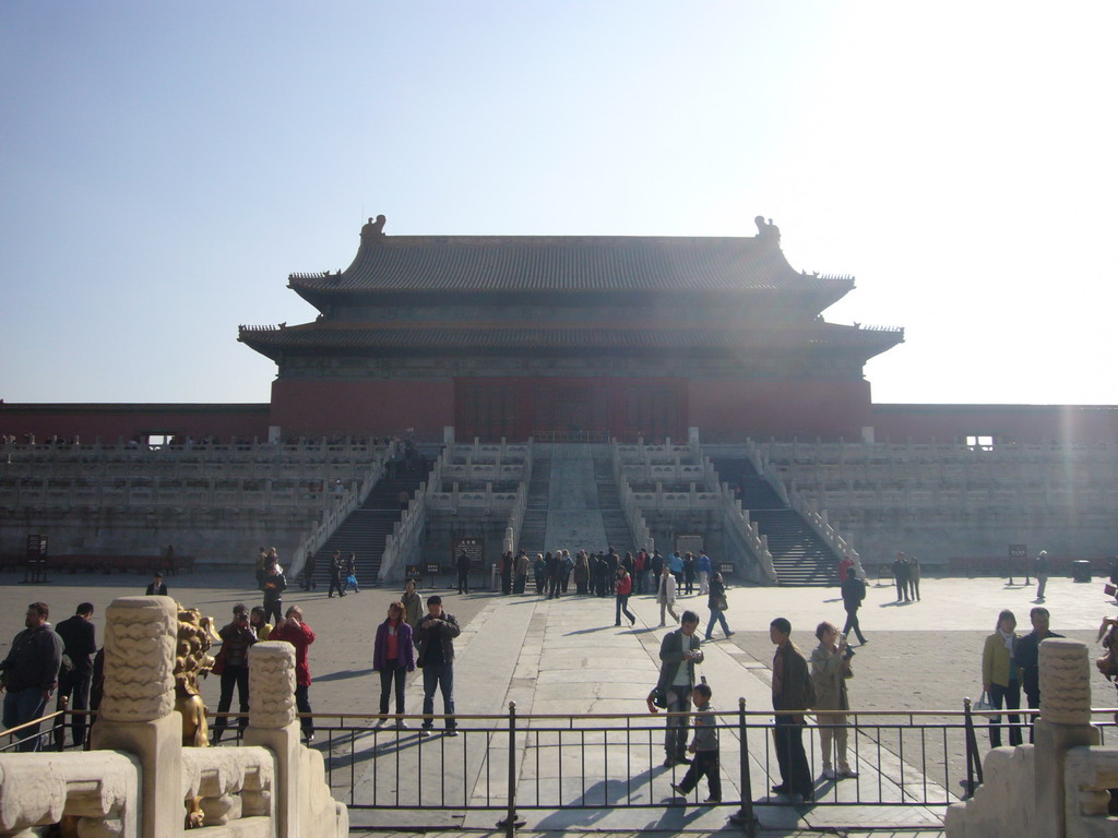 The back side of the Hall of Preserving Harmony at the Forbidden City, viewed from the Gate of Heavenly Purity