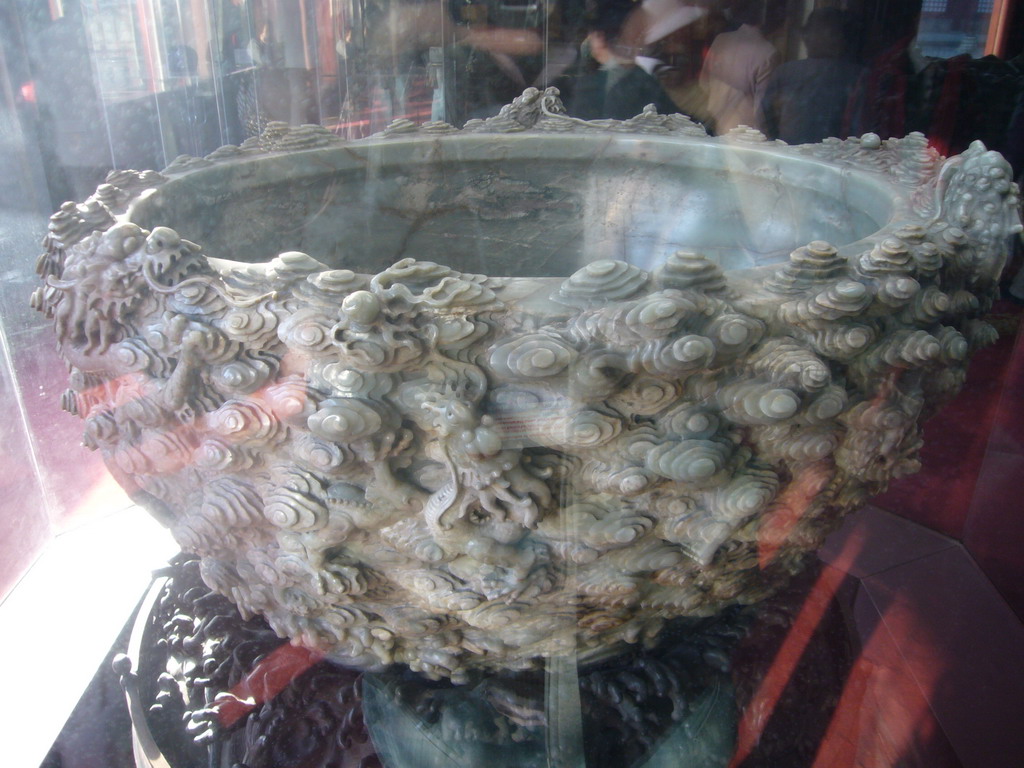 Jade vase at the Treasure Gallery at the Hall of Joyful Longevity at the Forbidden City