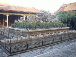 Rocks and plants at the east side of the Imperial Garden of the Forbidden City