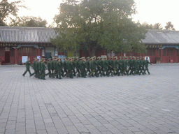 Guards Marching on the square in front of the Meridian Gate, south entrance to the Forbidden City