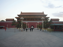 The back side of the Gate of Heavenly Peace, at sunset