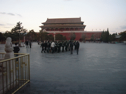 Guards marching from the Gate of Heavenly Peace to the Upright Gate, during the Flag-Lowering Ceremony, at sunset