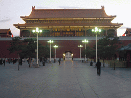 The back side of the Gate of Heavenly Peace, during the Flag-Lowering Ceremony, at sunset