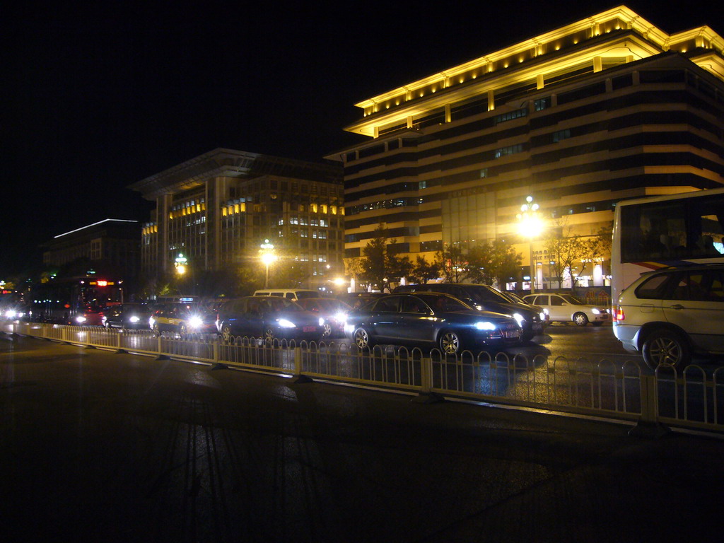 Buildings at Xidan North Street, by night