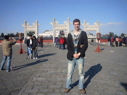 Tim in front of the Zhaoheng Gate and the Circular Mound at the Temple of Heaven