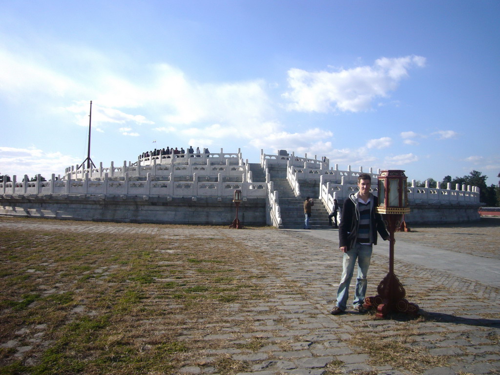 Tim in front of the Circular Mound at the Temple of Heaven