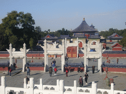 The Imperial Vault of Heaven and the Hall of Prayer for Good Harvests at the Temple of Heaven, viewed from the Circular Mound