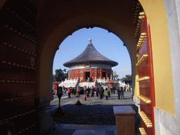 The Imperial Vault of Heaven at the Temple of Heaven, viewed through the gate