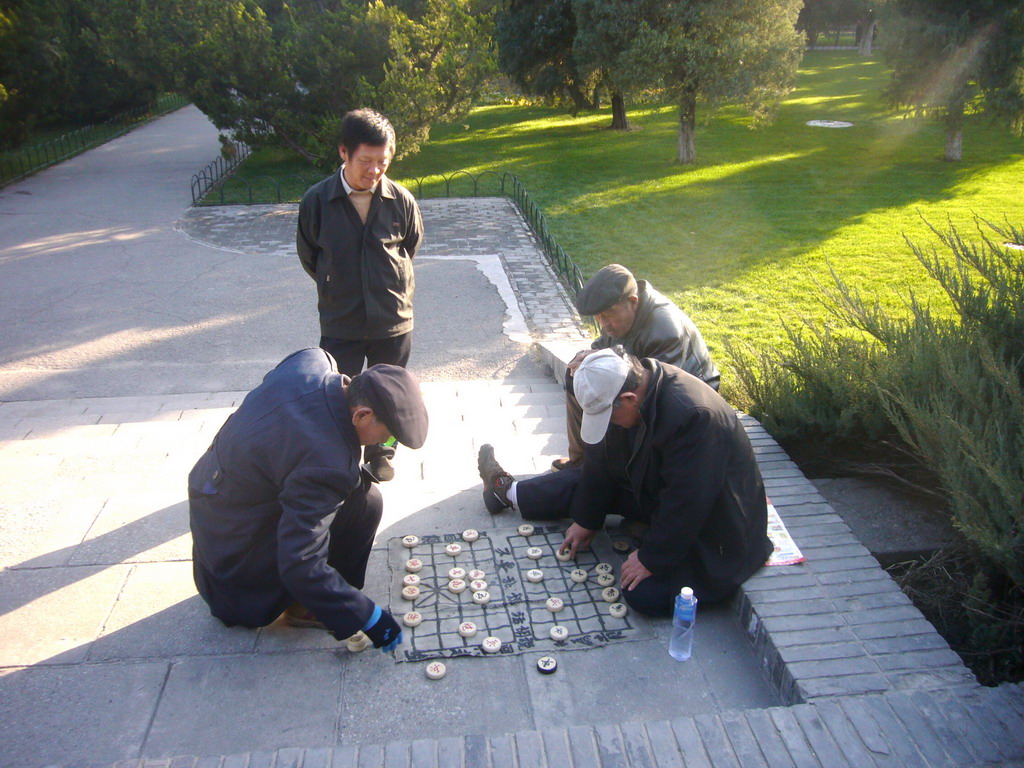 People playing Chinese chess at the east end of the Long Corridor at the Temple of Heaven
