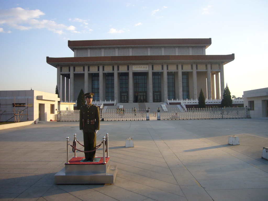 Guard in front of the Mausoleum of Mao Zedong at Tiananmen Square