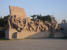 Sculpture at the west side of the entrance to the Mausoleum of Mao Zedong at Tiananmen Square